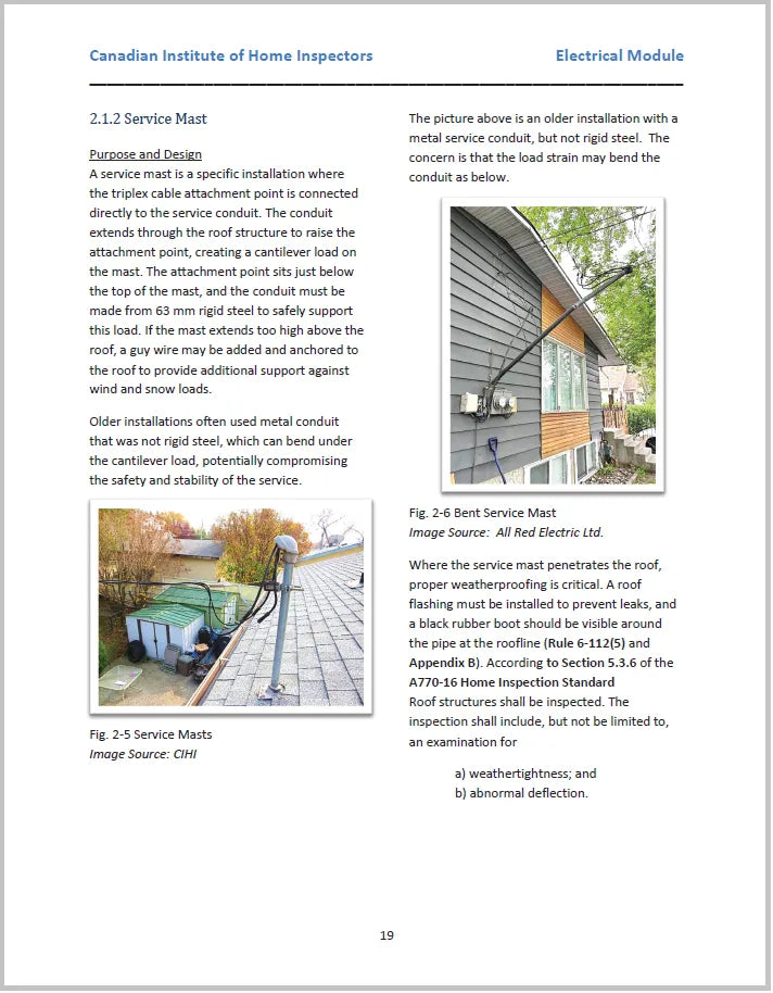 Electrical inspection training module — Canadian Institute of Home Inspectors